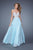 La Femme - 21128 Chiffon Sweetheart A-line Dress In Blue