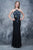 Nina Canacci - 2112 Halter Neck Floral Sheath Gown In Black