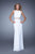 La Femme - 21147 Asymmetrical Draped Illusion Gown in White