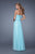 La Femme - 21148 Twisted Sweetheart Sequined A-line Dress in Blue