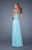 La Femme - 21148 Twisted Sweetheart Sequined A-line Dress in Blue