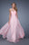 La Femme - Strapless Twisted Sequined A-line Evening Gown 21148  In Pink