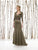 Cameron Blake - Beaded FLoral Ruched Long Dress 211600P in Green