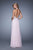 La Femme - 21161 Embroidered Lace Halter Gown In Pink