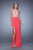 La Femme - 21168 Embroidered Halter Sheath Dress In Orange