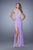 La Femme - 21168 Embroidered Halter Sheath Dress In Purple