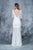 Nina Canacci - 2116 Lace Deep V-neck Trumpet Dress In White
