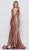 Colors Dress - 2116 Jewel-Trimmed Sequined Trumpet Gown In Pink and Gold