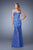 La Femme - 21174 Bejeweled Strapless Lace Evening Gown In Blue