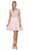 Dancing Queen - 2118 Bejeweled V-Neck A-Line Dress in Pink