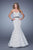 La Femme - 21180 Polka Dot Print Mermaid Gown In White and Black