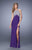 La Femme - 21183 Embroidered Halter Sheath Dress in Purple
