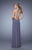 La Femme - 21183 Embroidered Halter Sheath Dress in Gray