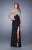 La Femme - 21183 Embroidered Halter Sheath Dress in Black