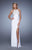 La Femme - 21183 Embroidered Halter Sheath Dress in White