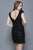 Shail K - 21197 Fitted Sequined Cocktail Dress In Black