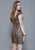 Shail K - 21197 Fitted Sequined Cocktail Dress In Brown