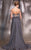 MNM Couture - 2119 Embellished Illusion Jewel A-line Dress In Silver