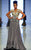 MNM Couture - 2119 Embellished Illusion Jewel A-line Dress In Silver