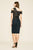 Tadashi Shoji - Knee Length Twist Knot Off Shoulder Dress In Blue and Neutral