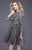 Shail K - 21205 Embellished Long Sleeve Cutaway Cocktail Dress In Gray