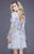 Shail K - 21206 Beaded V Neck Long Sleeves Dress In Silver