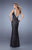 La Femme - 21206 Bateau Neck Beaded Lace Mermaid Gown In Black
