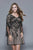 Shail K - 21206 Beaded V Neck Long Sleeves Dress In Black