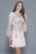 Shail K - 21206 Beaded V Neck Long Sleeves Dress In Pink