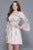 Shail K - 21206 Beaded V Neck Long Sleeves Dress In Pink