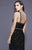 Shail K - 21207 Sequined Halter Fitted Cocktail Dress In Black and Gold