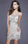 Shail K - 21208 Beaded V Neck Cocktail Dress In Pink
