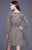 Shail K - 21209 Sequined Scoop Long Sleeves Dress  In Gray