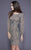 Shail K - 21209 Sequined Scoop Long Sleeves Dress  In Gray