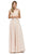Dancing Queen - 2121 Sheer Floral A Line Evening Gown In Nude