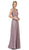 Dancing Queen - 2121 Sheer Floral A Line Evening Gown In Brown