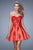 La Femme - 21213 Lace Sweetheart Tulle A-line Dress In Red