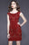 Shail K - 21215 Embellished Fitted Scoop Dress In Red