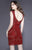 Shail K - 21215 Embellished Fitted Scoop Dress In Red