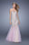 La Femme - 21216 Strapless Embroidered Mermaid Gown In Pink and Neutral