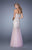 La Femme - 21216 Strapless Embroidered Mermaid Gown In Pink and Neutral