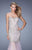 La Femme - 21216 Strapless Embroidered Mermaid Gown In Pink and Neutral