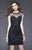 Shail K - 21220 Sequined Sheer Cocktail Dress In Black