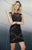 Shail K - 21220 Sequined Sheer Cocktail Dress In Black