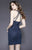Shail K - 21225 Sequined Halter Sheath Dress In Blue