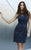 Shail K - 21225 Sequined Halter Sheath Dress In Blue
