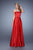 La Femme - 21225 Strapless Ribbon Accented Gown In Red