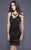 Shail K - 21227 Sequined V-Neck Sheath Dress In Black and Brown