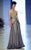 MNM Couture - 2122 Ruffled High Halter A-line Dress In Silver