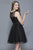 Shail K - 21231 Sequined Floral Sheer Cocktail Dress In Black